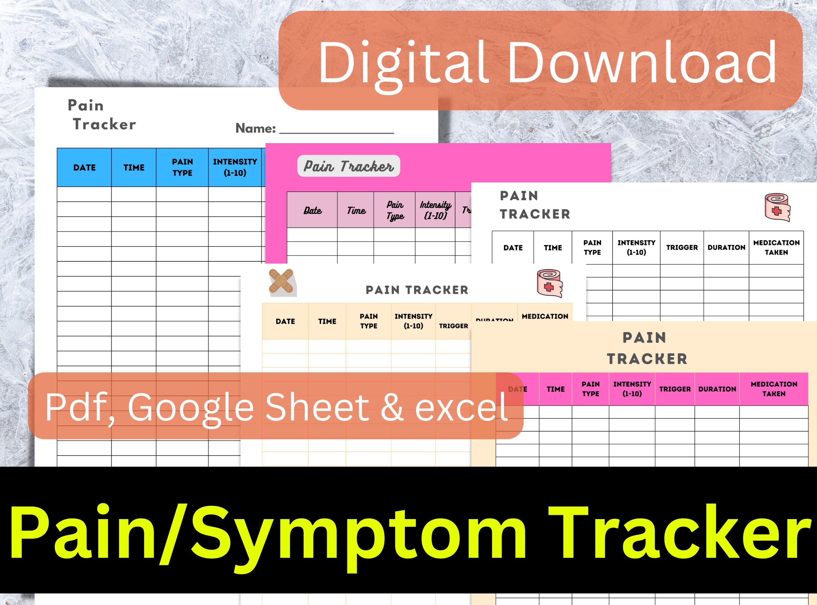 Pain Tracker Printable Pain Log Symptom Tracker Template - Etsy Canada