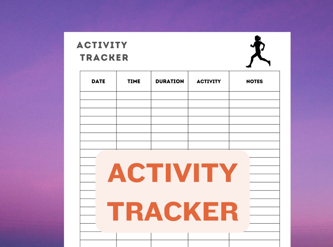Activity Tracker Printable Activity Log Activity Tracker Etsy