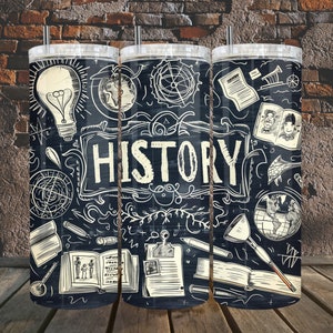 History 20oz&30oz Skinny Tumbler Wrap Seamless Designs, Tumbler Sublimation PNG Digital Download