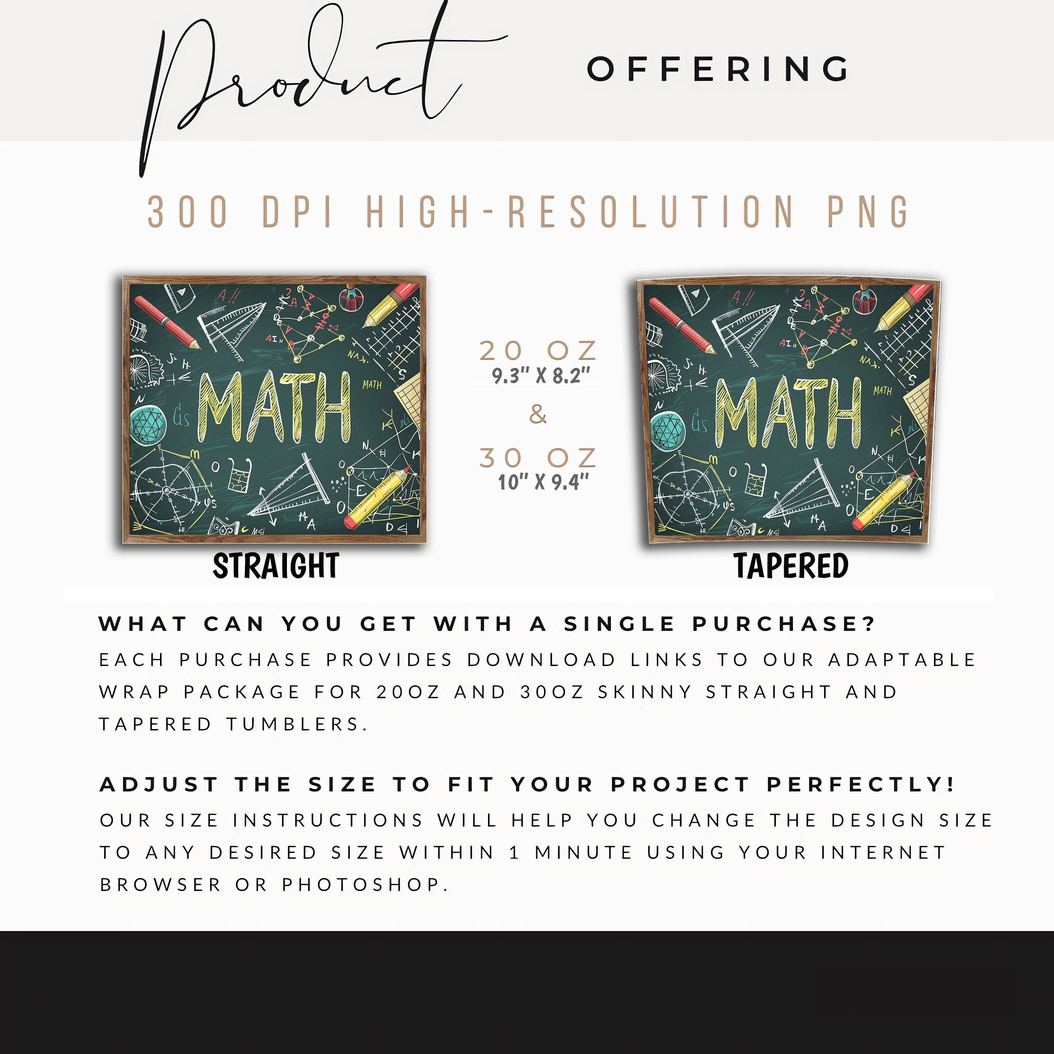 Homemade Math Wraps Math Tumbler Wrap: Formulae Equations Seamless Design (digital Download ...