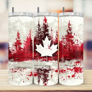 Canada Day 20oz & 30oz Tumbler Wrap PNG Digital Download, kanadisches Geschenk / Geschenk für Kanadier, nahtloses Design