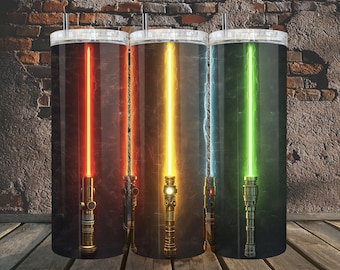 Lightsaber 20oz&30oz Tumbler Wrap PNG Digital Download, Straight/tapered Tumbler Sublimation Seamless Design