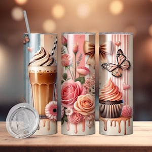 Coffee Lover Tumbler Wrap PNG Digital Download, 20oz&30oz Skinny Straight/tapered Tumbler Sublimation, Mother&#39;s Day Birthday Gift