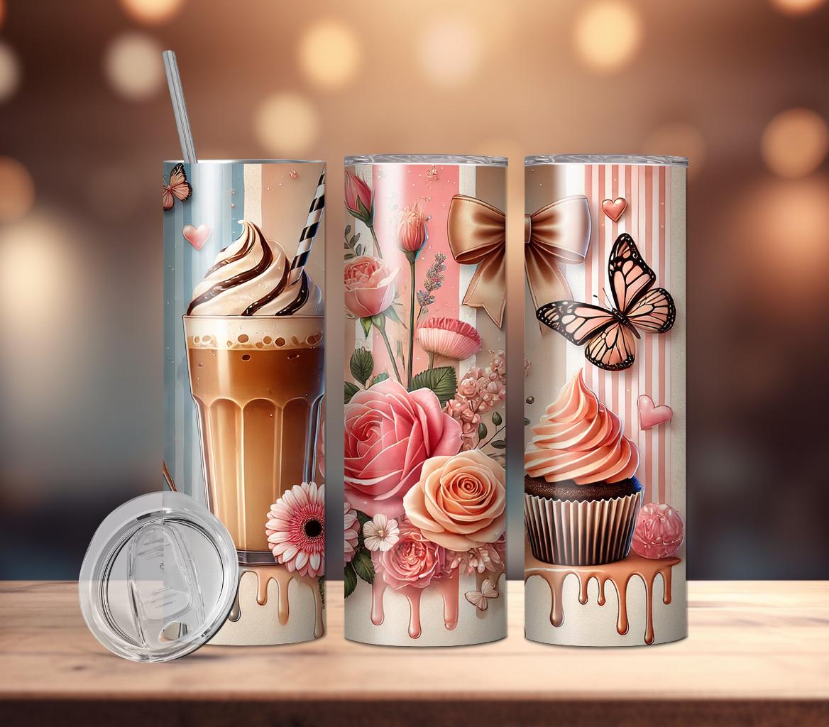Coffee Lover Tumbler Wrap PNG Digital Download, 20oz&30oz Skinny Straight/tapered Tumbler Sublimation, Mother's Day Birthday Gift