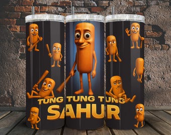 Tung Sahur Meme Tumbler Wrap Design (digitale png-download)