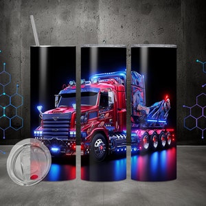 Optimus Truck Tumbler Wrap, High Resolution Sublimation PNG Digital Download, 20oz&30oz Skinny Straight Tumbler Wrap Seamless Design