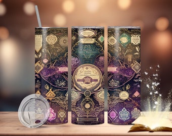 Enchanted Incantation 20oz&30oz Tumbler Wrap Seamless Sublimation Template, Magic World Tumbler PNG Digital Download