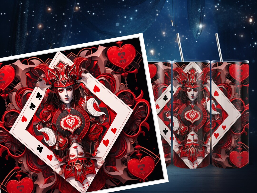 Poker Queen Tumbler Wrap Hochauflösendes nahtloses Design 20 Etsy.de
