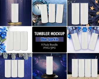 Christmas Tumbler Mockup Bundle: Sparkle PNG JPG, Canva/Photoshop (Digital Download)