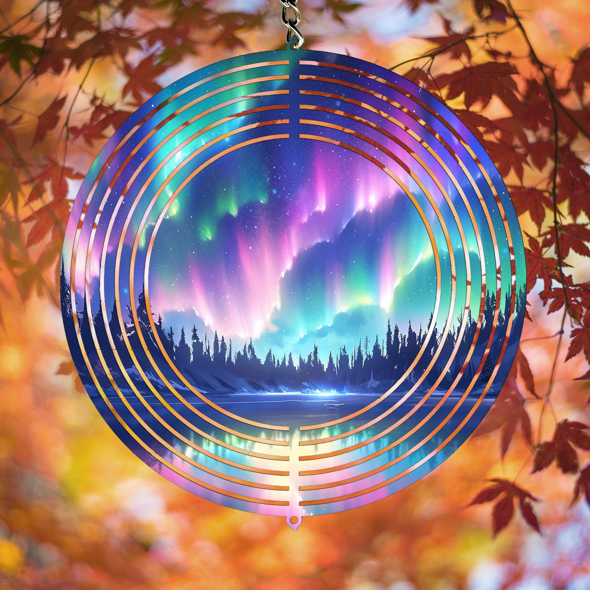Aurora Night Wind Spinner PNG Digital Download, Round and Square Image