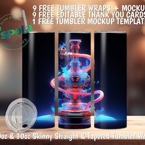Hookah Latin Tumbler Wrap High Resolution Seamless Design, 20oz&30oz Skinny Straight/Tapered Tumbler Sublimation PNG Digital Download