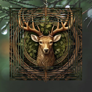 Hirsch Wind Spinner PNG digitaler Download, runde und quadratische Bilddateien für 8/10/12 Zoll WindSpinner, Wildlife Jungle Sublimation Design
