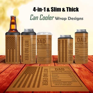 Best Dad Ever Slim / Dick Dosenkühler Sublimation PNG Sofort-Download, Vatertag Dose für 4in1, Slim&Thick-Halter, nahtloses Design