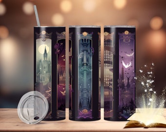 Wizarding School Tumbler Wrap: Seamless Magic World Design (Digital Download)