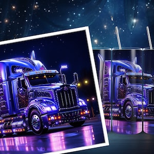 Master Truck Tumbler Wrap High Resolution Sublimation Print, PNG Digital Download, 20oz&30oz Skinny Straight Tumbler Wrap Seamless Design