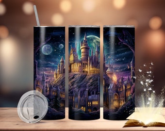 Incantatory Citadel Tumbler PNG Sublimation, 20oz&30oz Tumbler Wrap Seamless Design, Magic World Template Digital Instant Download