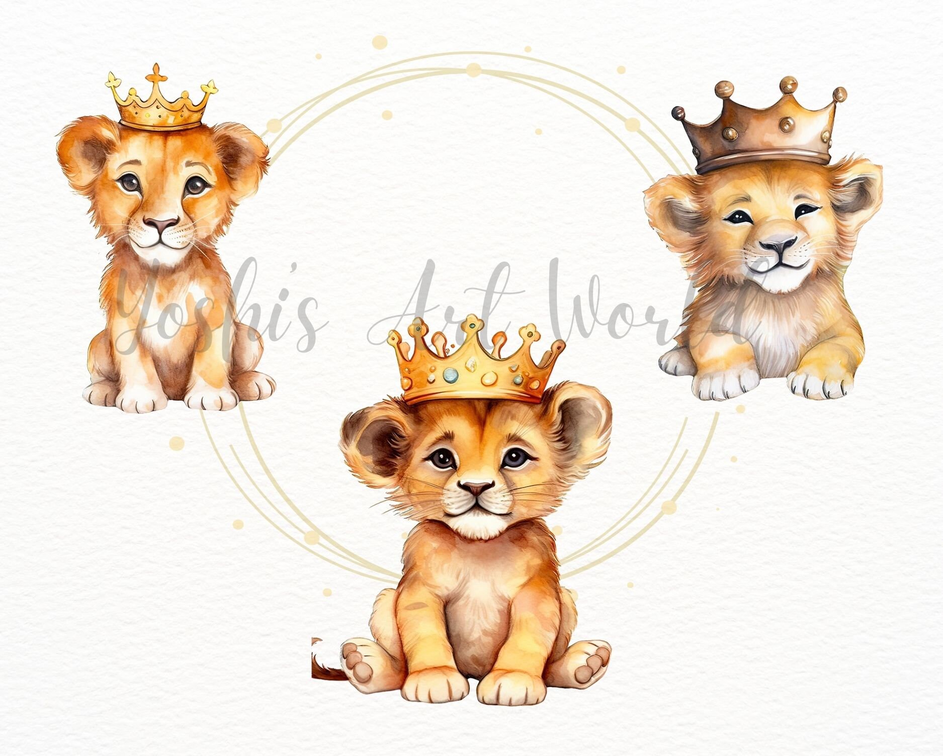 Cute Baby Lion King PNG Bundle, Digital Crafts Designs Transparent ...