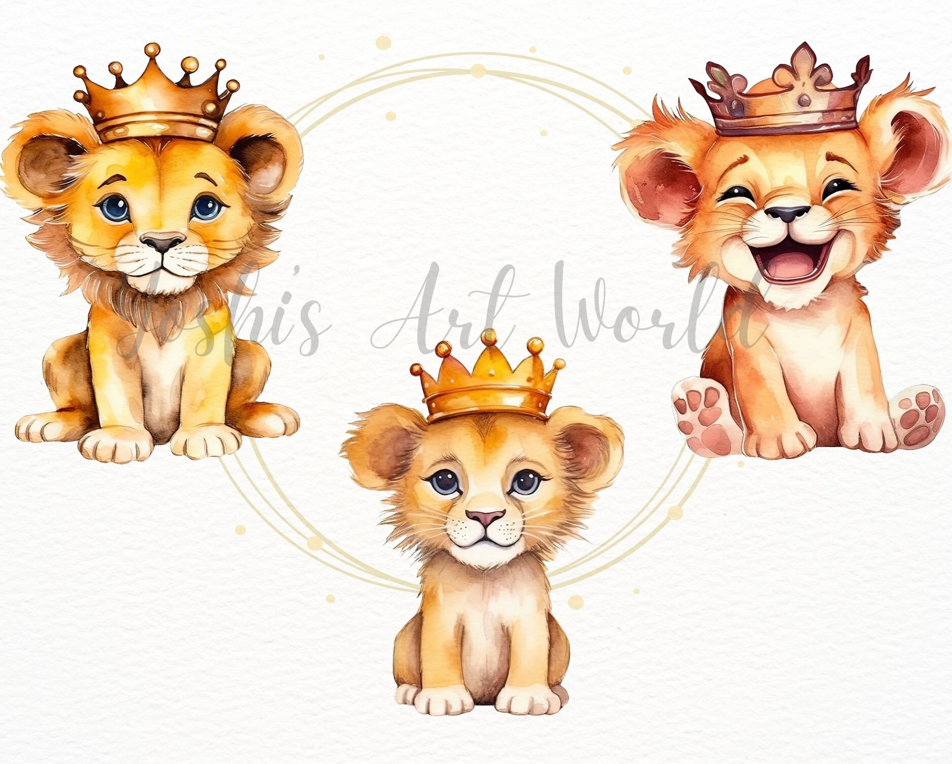 Cute Baby Lion King PNG Bundle, Digital Crafts Designs Transparent ...
