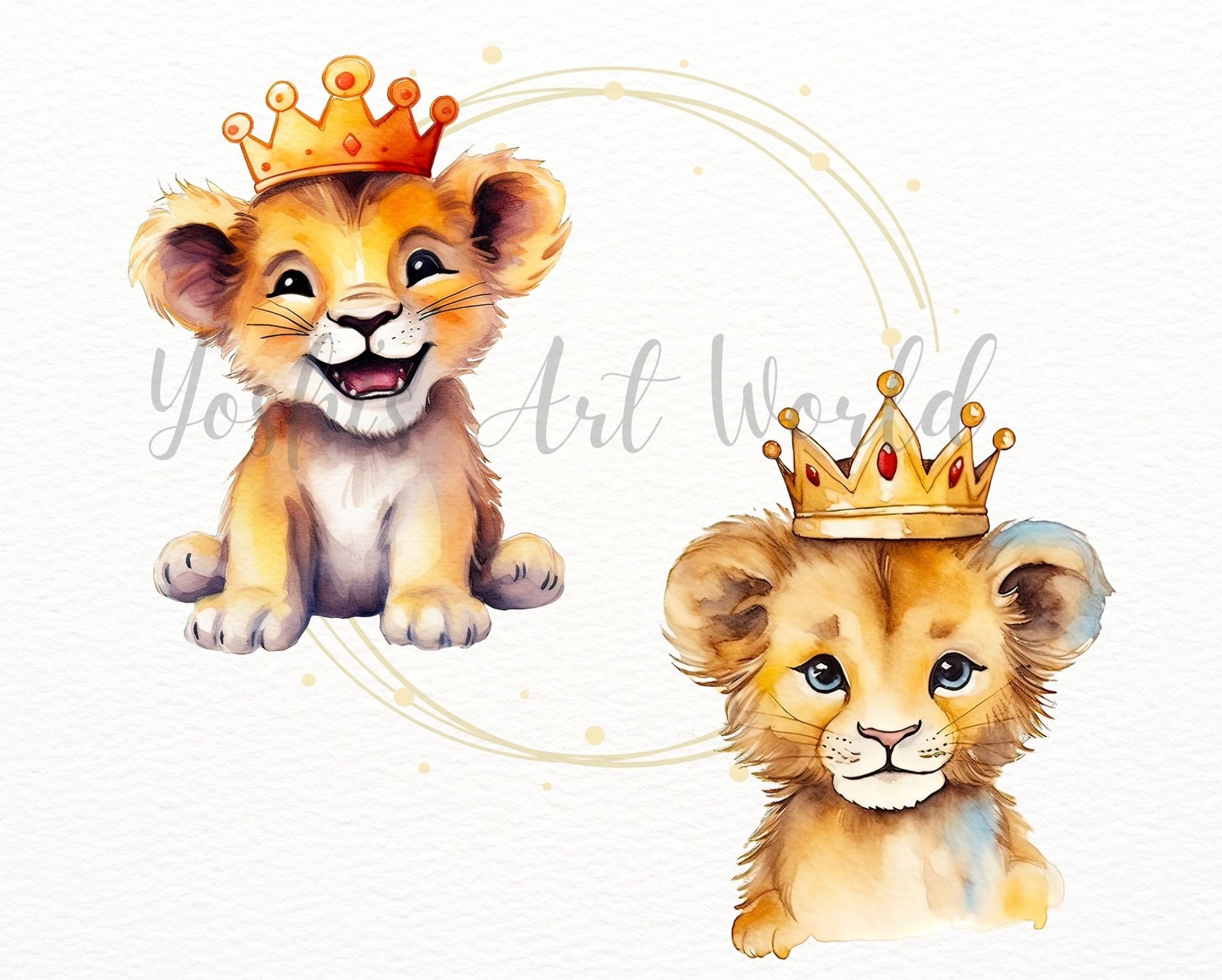 Cute Baby Lion King PNG Bundle, Digital Crafts Designs Transparent ...