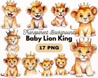 Mignon bébé Lion King PNG Bundle, Digital Crafts Designs Transparent, Little Lions Clipart, Animal PNG, usage commercial