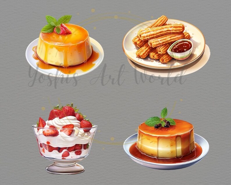 Watercolor Mexican Dessert PNG Bundle, Digital Crafts Designs ...