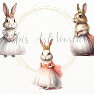 Bunny Princess Bundle, Digital Crafts Designs Transparent, Rabbit ...
