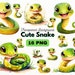 Cute Snake PNG Bundle, Digital Crafts Designs Transparent, Little Snakes Clipart, Reptile Woodland Animal PNG, Commercial Use