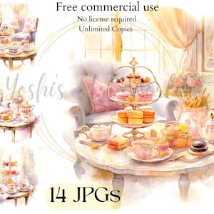 Victorian Cozy Afternoon Tea - Vintage Afternoon Tea - Card Making, Mixed Media, Digital Paper Craft - Commercial Use - Digital Download