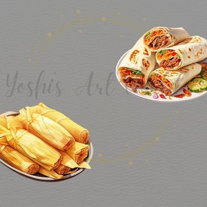 Watercolor Mexican Food PNG Bundle, Digital Crafts Designs Transparent ...