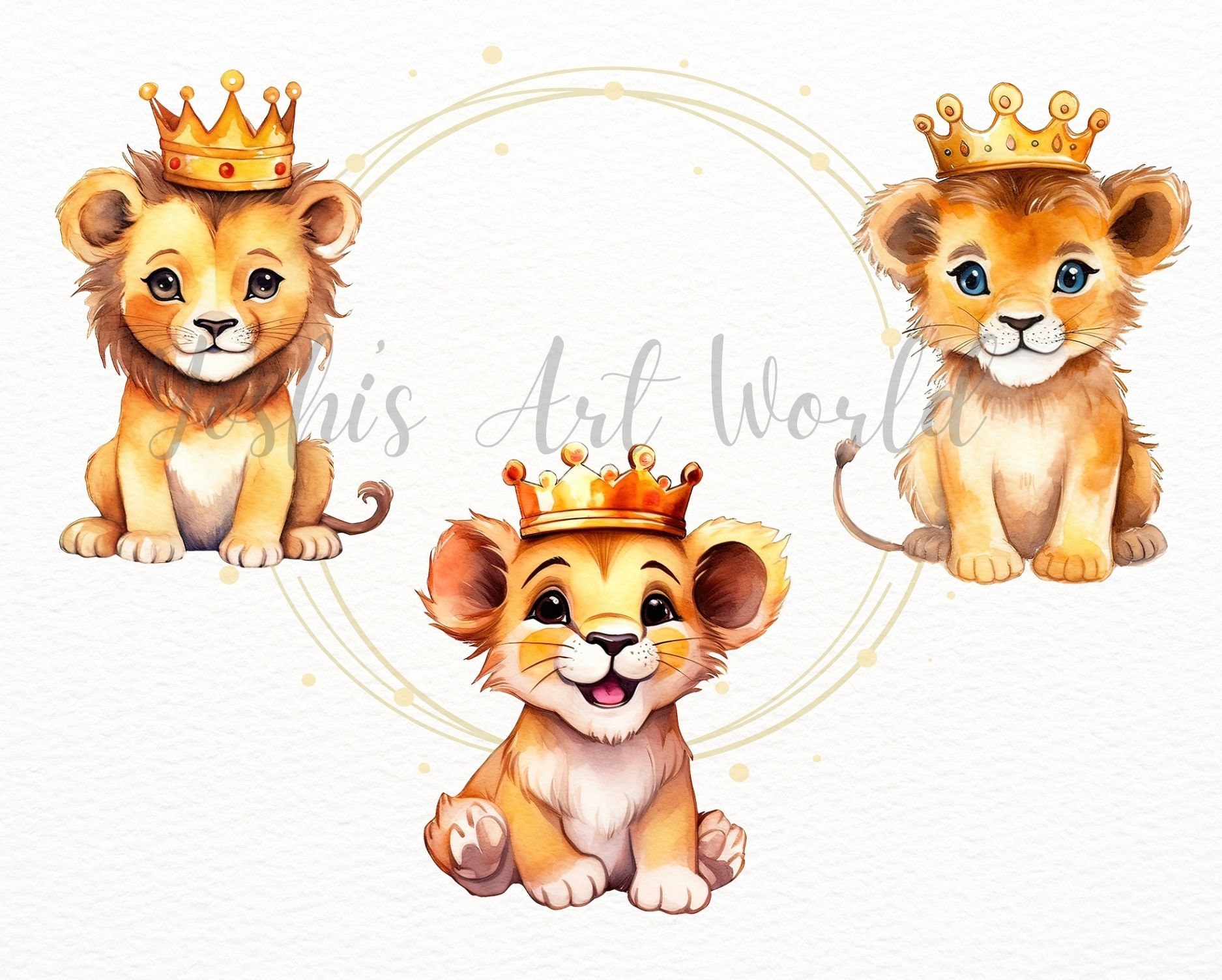 Cute Baby Lion King PNG Bundle, Digital Crafts Designs Transparent ...