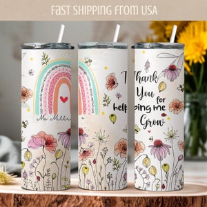 Teacher appreciation tumbler gift| Skinny teacher tumbler with straw| Gift for teacher| Teacher pencil cup