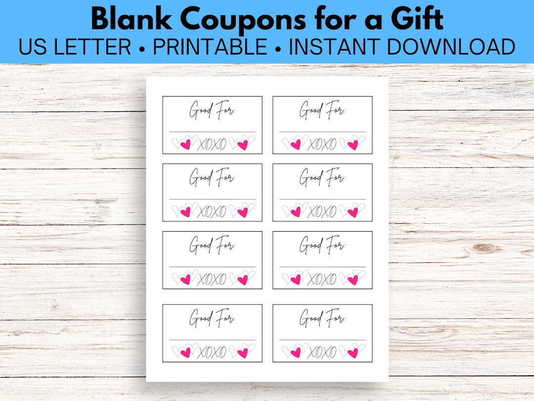 Blank Coupons - Custom Gift - Etsy