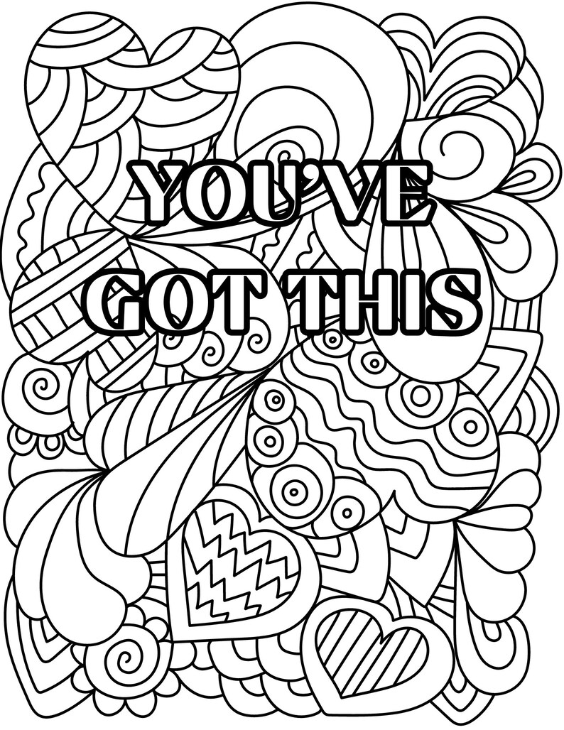 10 Coloring Pages Digital, Coloring Pages, Motivational Etsy