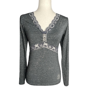 Roberto Cavalli Vintage Knit and Lace Top