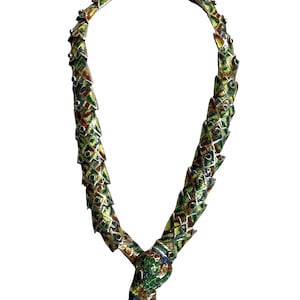 Collar articulado de serpiente de plata y esmalte Margot de Taxco / Melesio Rodríguez—México