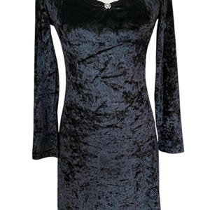 Roberto Cavalli Vintage Long Sleeve Velvet Mid Length Dress