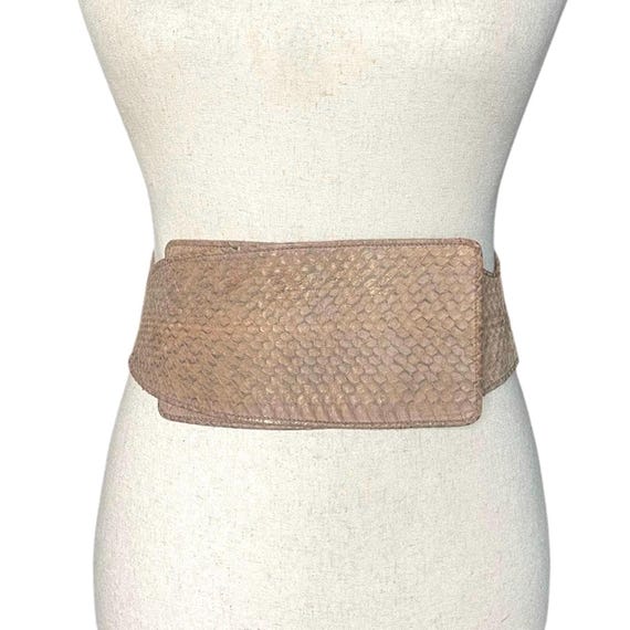 Donna‎ Karan Women\'s Genuine Whip Snake Hook & Loop Belt Beige Size Small Donna Karan Women main image 2