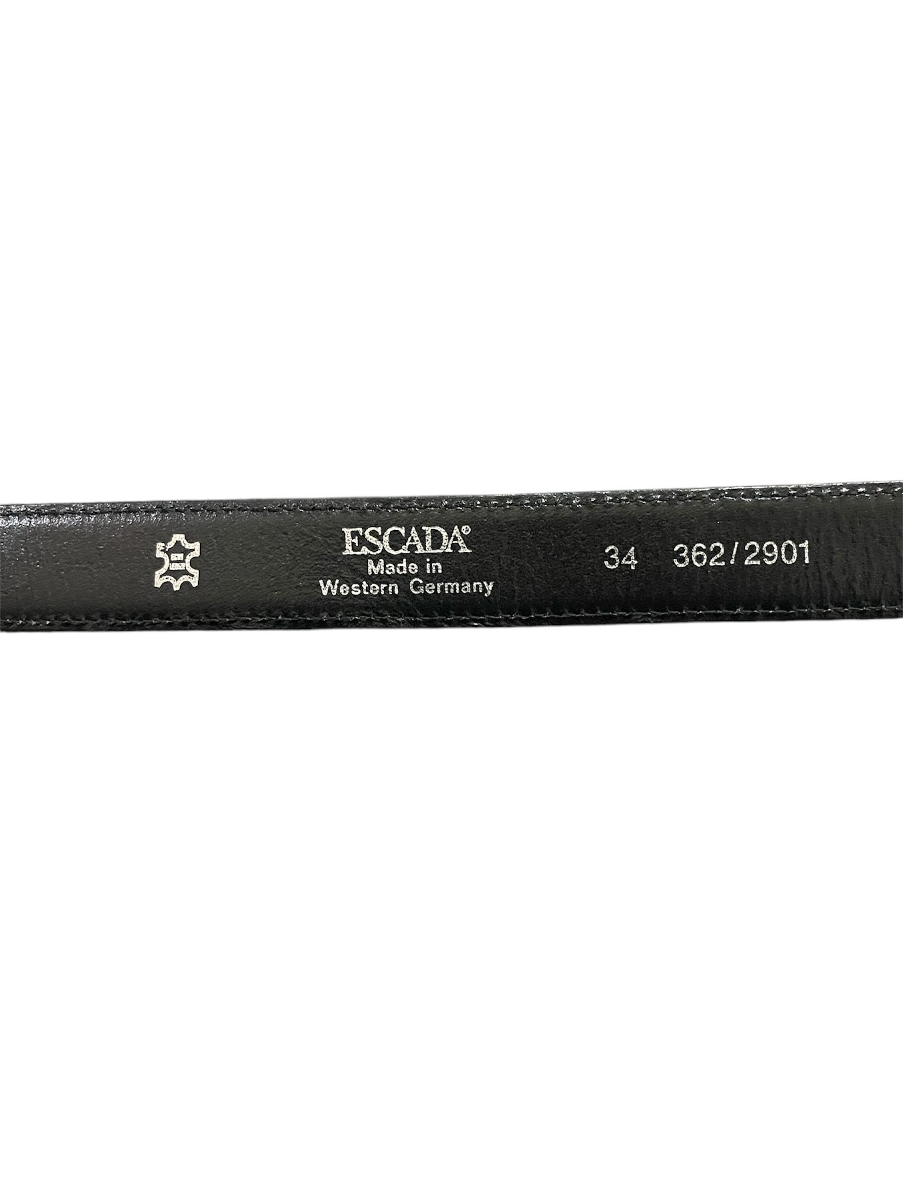 Escada Vintage Black Crocodile Belt With Silver Hardware - Etsy display picture 1