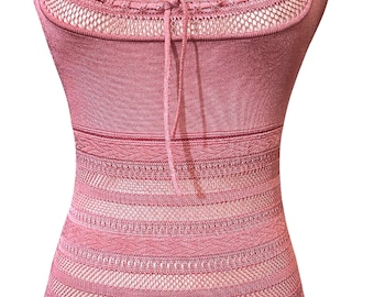 Alaïa c. 1993 Vintage Semi-Sheer Knit Bodycon Dress