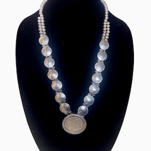 Navajo Sterling Silver Signed Squash Blossom Necklace