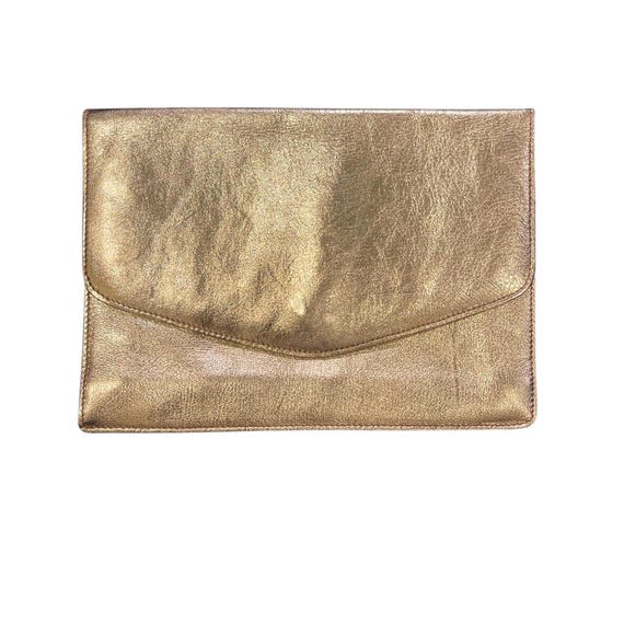 Pochette da sera Furla in pelle metallizzata color oro Italia