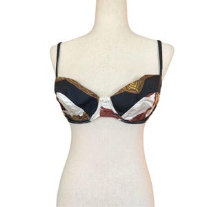 Vintage Jeune Europe französische Seidenbluse mit Knöpfen und passendes Seiden-Bralette
