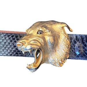 SIGNED Vintage 1984 CHRISTOPHER ROSS LION BELT BUCKLE w EYES! SIGNED Vintage 1984 CHRISTOPHER ROSS LION BELT BUCKLE w EYES  main image 3
