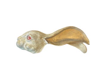 Christopher Ross Silver Plate Rabbit Vintage Belt Buckle 1985