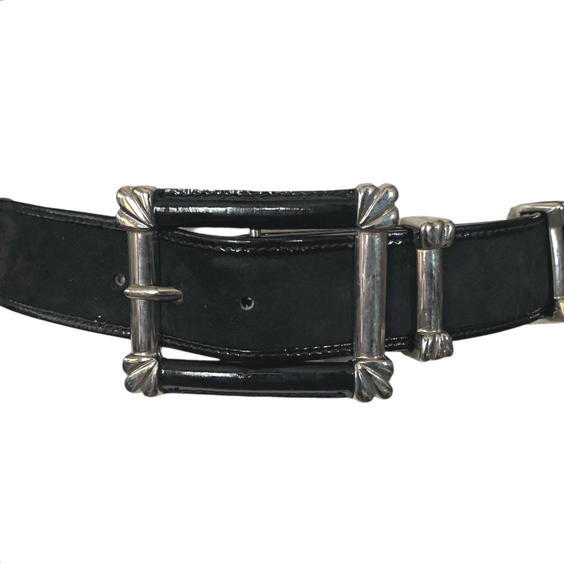 Escada Vintage Suede Belt With Patent Leather Trim and  display picture 1