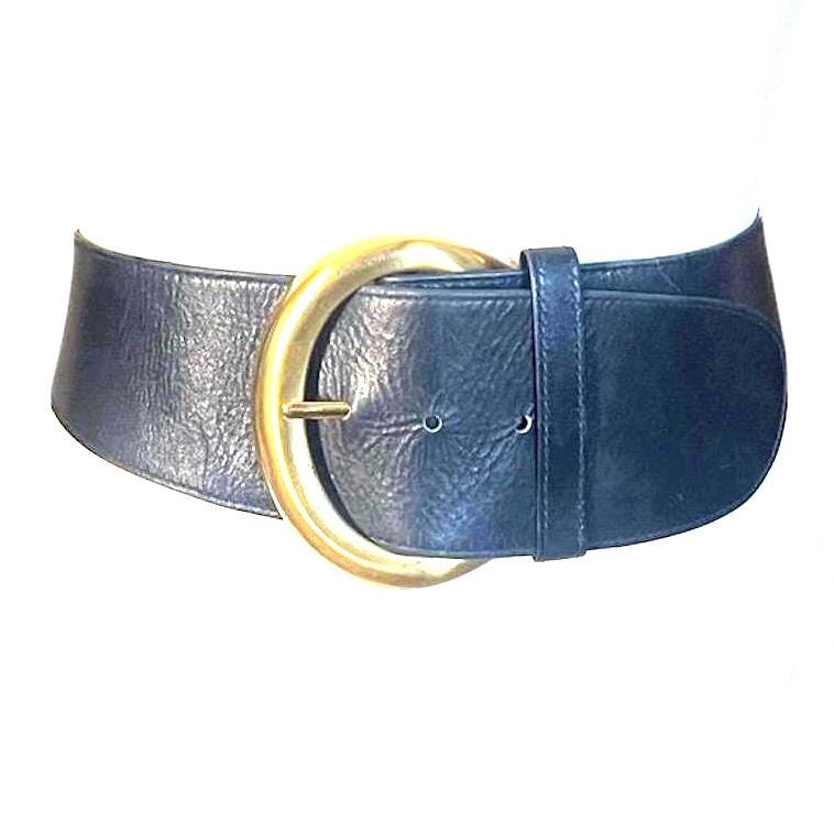Vintage Donna Karan belt midnight blue size S Donna Karan Vintage 1989 Blue Suede Belt With Robert Lee  main image 4