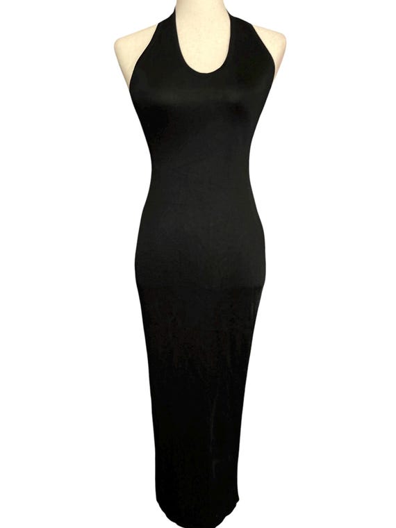 Azzedine Alaïa, Alaïa S/S 1986 Black Knit Backless Halter Bodycon Dress