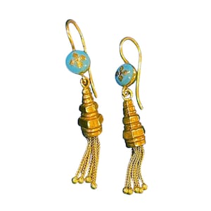 Victorian Period Gold and Turquoise Earrings