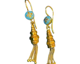 Victorian Period Gold and Turquoise Earrings