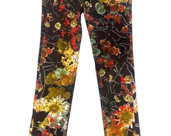 Roberto Cavalli Vintage Floral Print Stretch Cotton Jeans Size 30